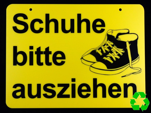 Schuhe bitte ausziehen Gelb