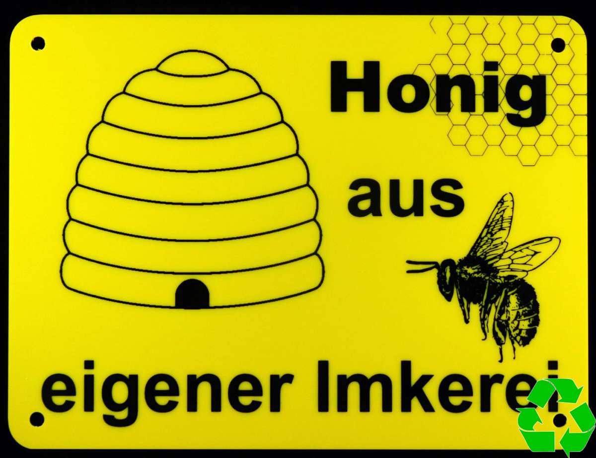 Apoidea Honig Schild Aus Aluminium - Wetterfeste Werbetafel Für Imker & Honigverkauf