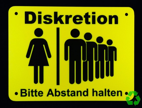 Diskretion PST Schild