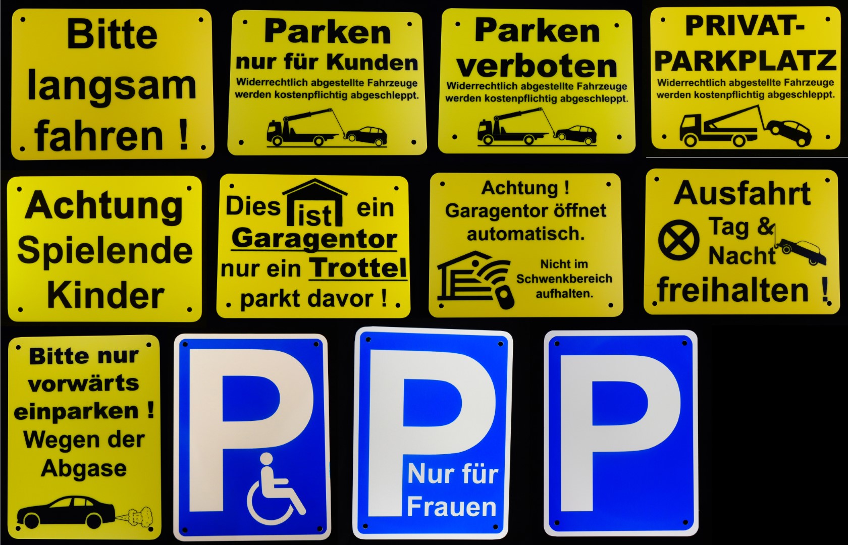 Ausfahrt freihalten P Rollstuhl Nur für Frauen Privatparkplatz