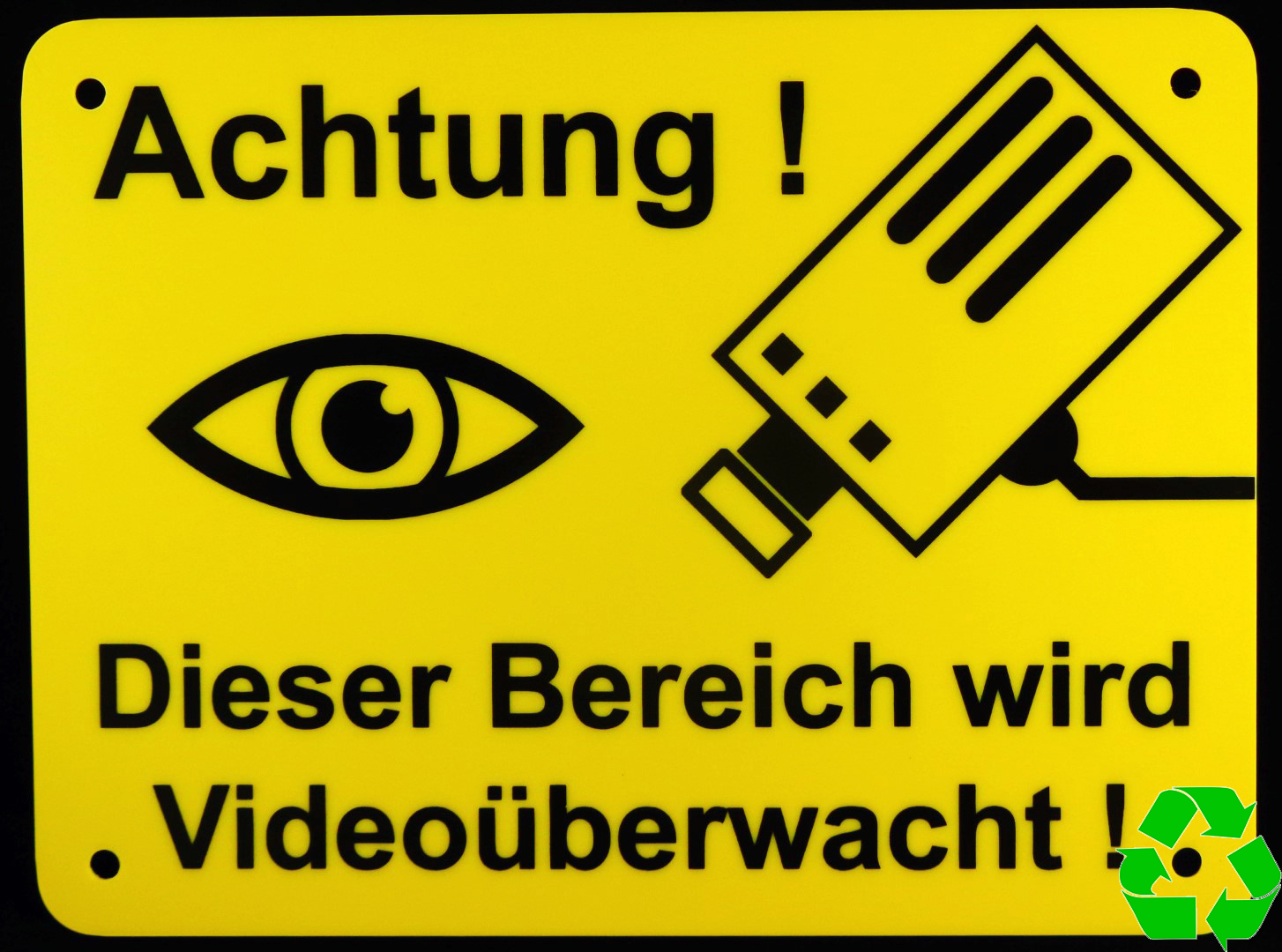 Videoüberwachung, dieser Bereich wird Videoüberwacht! Warnschild Privat  Hinweisschild Achtung Hinweisschild Vorsicht 20x15cm Gebot