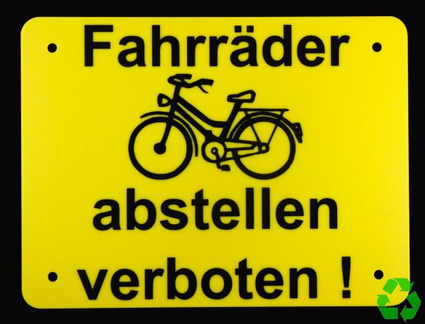 Fahrräder abstellen verboten