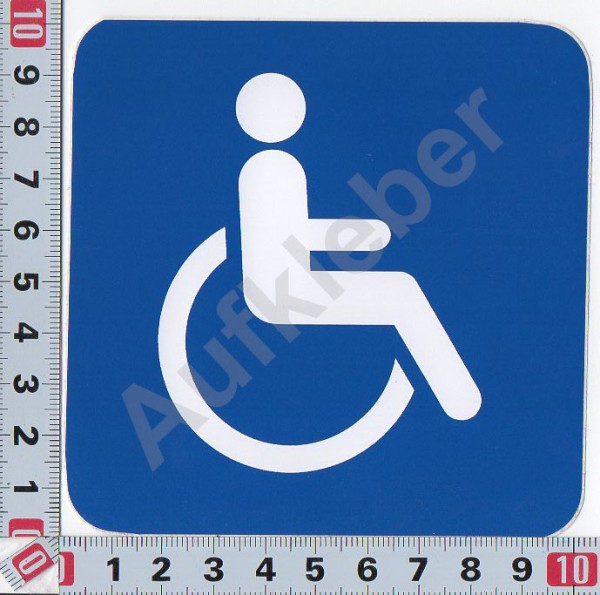 Lustiger Rollstuhl Aufkleber 15x14 Cm - Skurriles Design In Blau