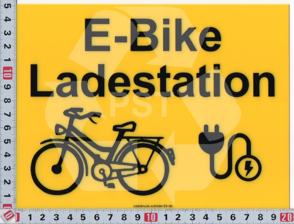 Schild "E-Bike Ladestation" - Individuell Konfigurierbar - Wunschtext